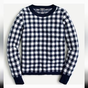 J. Crew Cashmere Gingham Crewneck